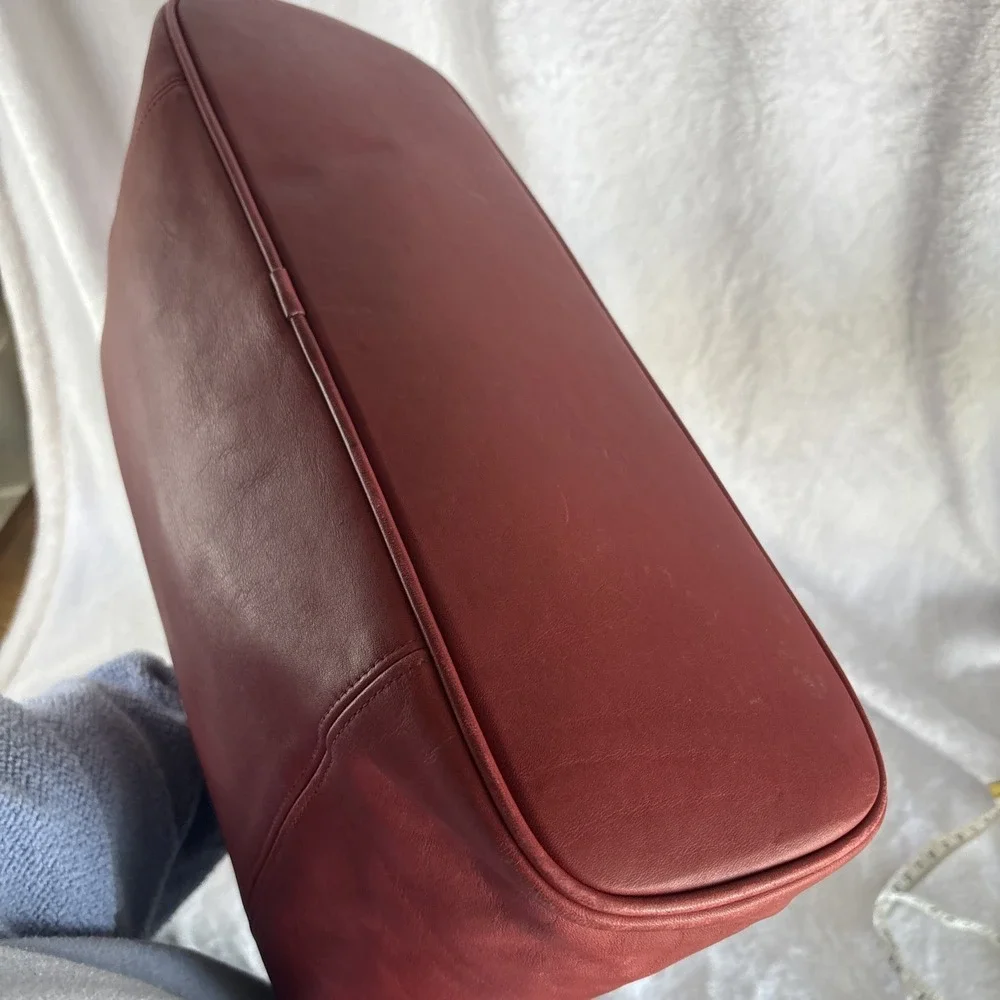 Vintage COACH Soho Zip Tote Bag Red Leather Large 4155 90s USA